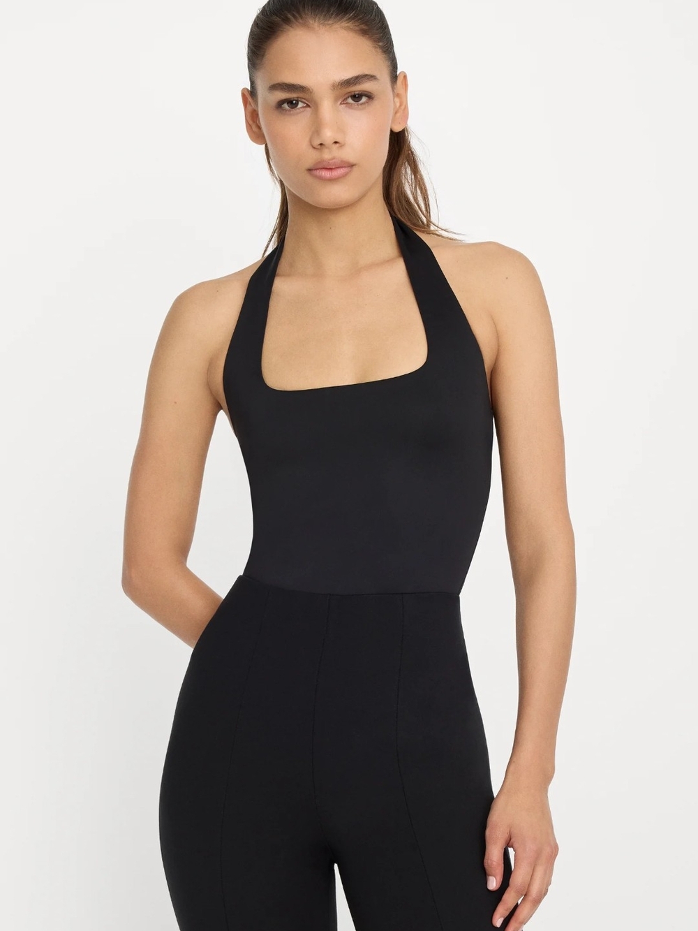 Sculpting Halter Square Neck Bodysuit
